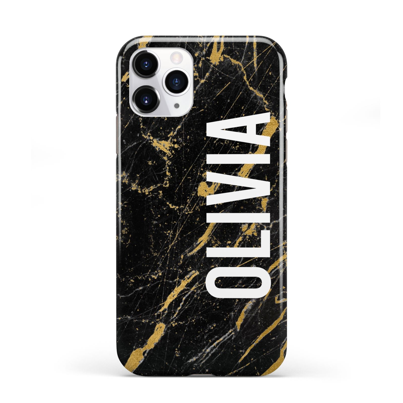 Personalised Black Gold Marble Name iPhone 11 Pro 3D Tough Case