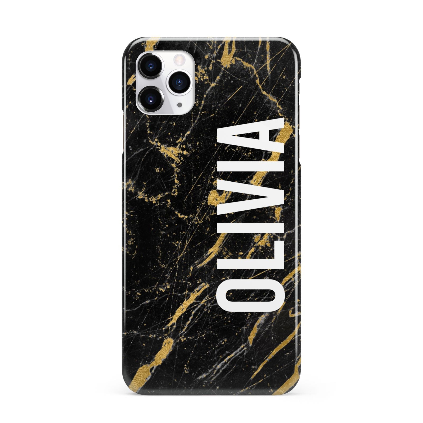 Personalised Black Gold Marble Name iPhone 11 Pro Max 3D Snap Case