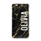 Personalised Black Gold Marble Name iPhone 6 Plus 3D Snap Case on Gold Phone