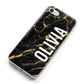Personalised Black Gold Marble Name iPhone 8 Bumper Case on Silver iPhone Alternative Image