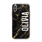Personalised Black Gold Marble Name iPhone X Bumper Case on Silver iPhone Alternative Image 1
