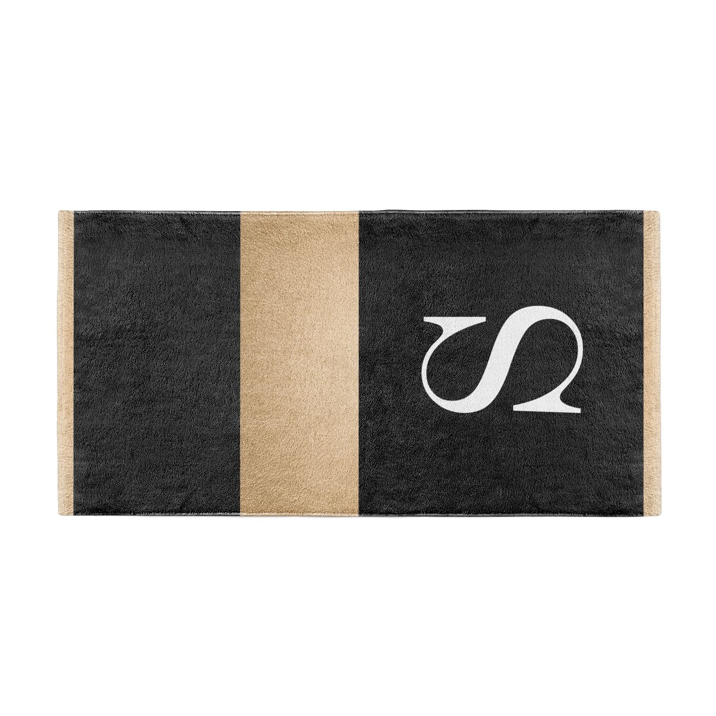Personalised Black Gold Monogram Initial Beach Towel Alternative Image