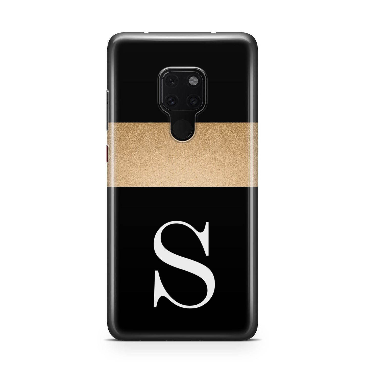 Personalised Black Gold Monogram Initial Huawei Mate 20 Phone Case