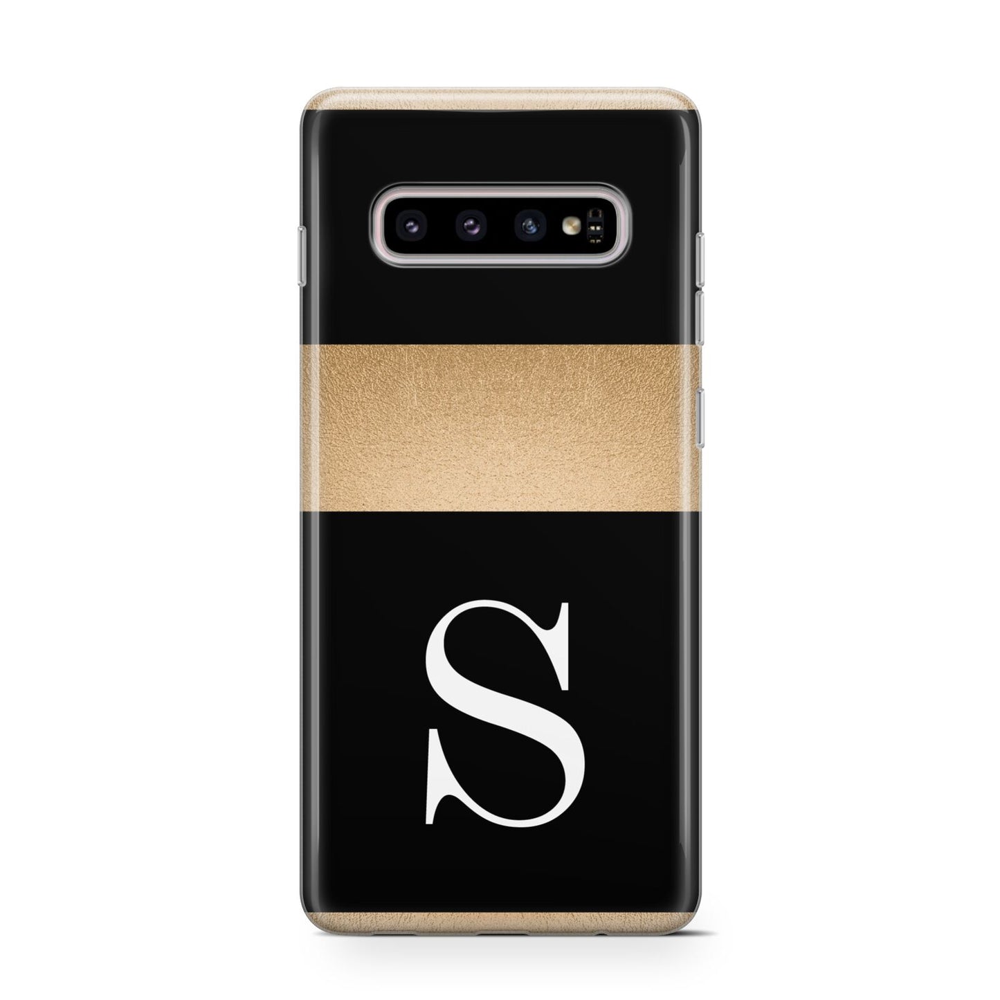 Personalised Black Gold Monogram Initial Protective Samsung Galaxy Case