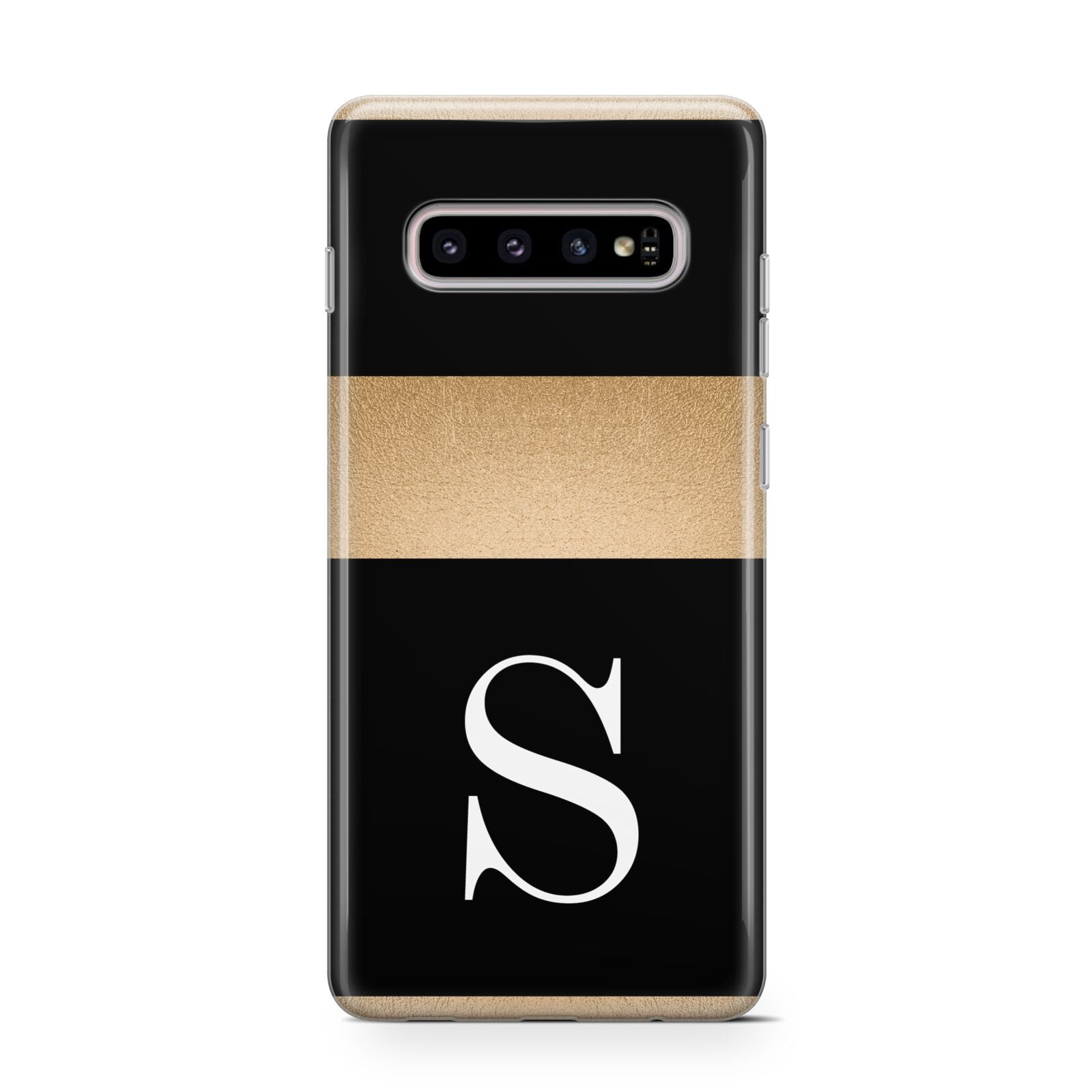 Personalised Black Gold Monogram Initial Protective Samsung Galaxy Case