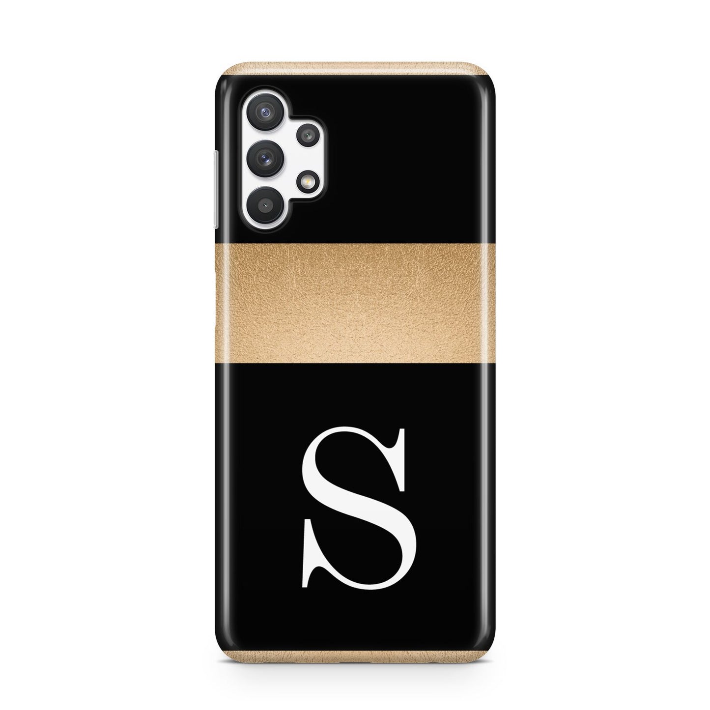 Personalised Black Gold Monogram Initial Samsung A32 5G Case