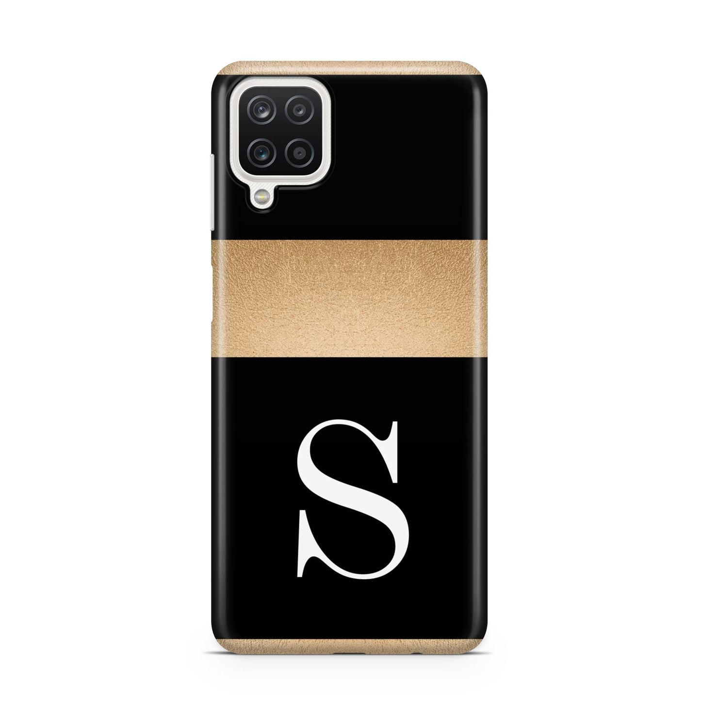 Personalised Black Gold Monogram Initial Samsung M12 Case