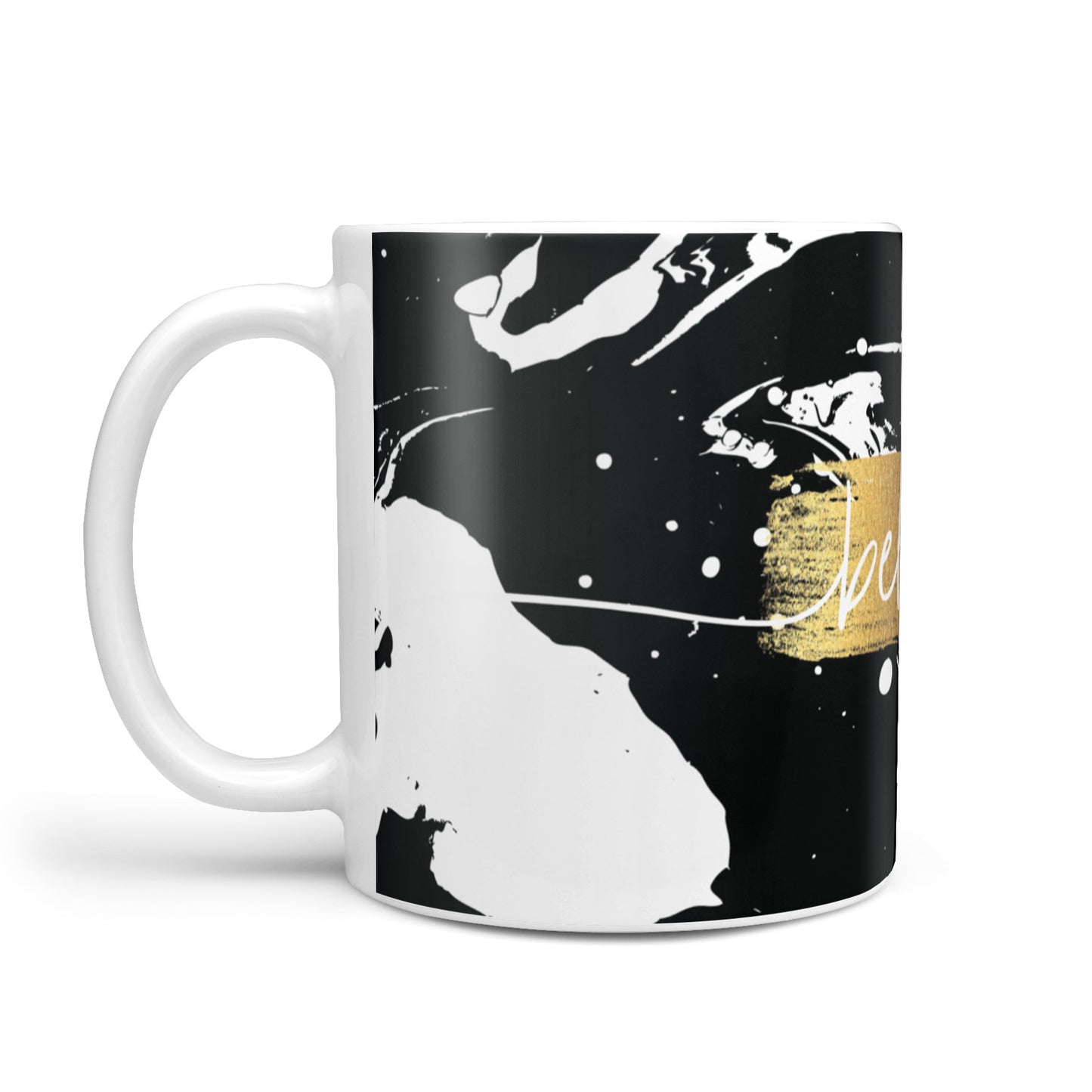 Personalised Black Gold Swirl Marble 10oz Mug Alternative Image 1