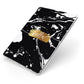 Personalised Black Gold Swirl Marble Apple iPad Case on Silver iPad Side View