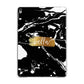 Personalised Black Gold Swirl Marble Apple iPad Grey Case