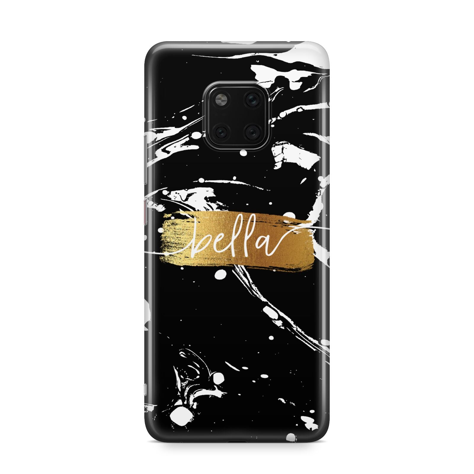 Personalised Black Gold Swirl Marble Huawei Mate 20 Pro Phone Case