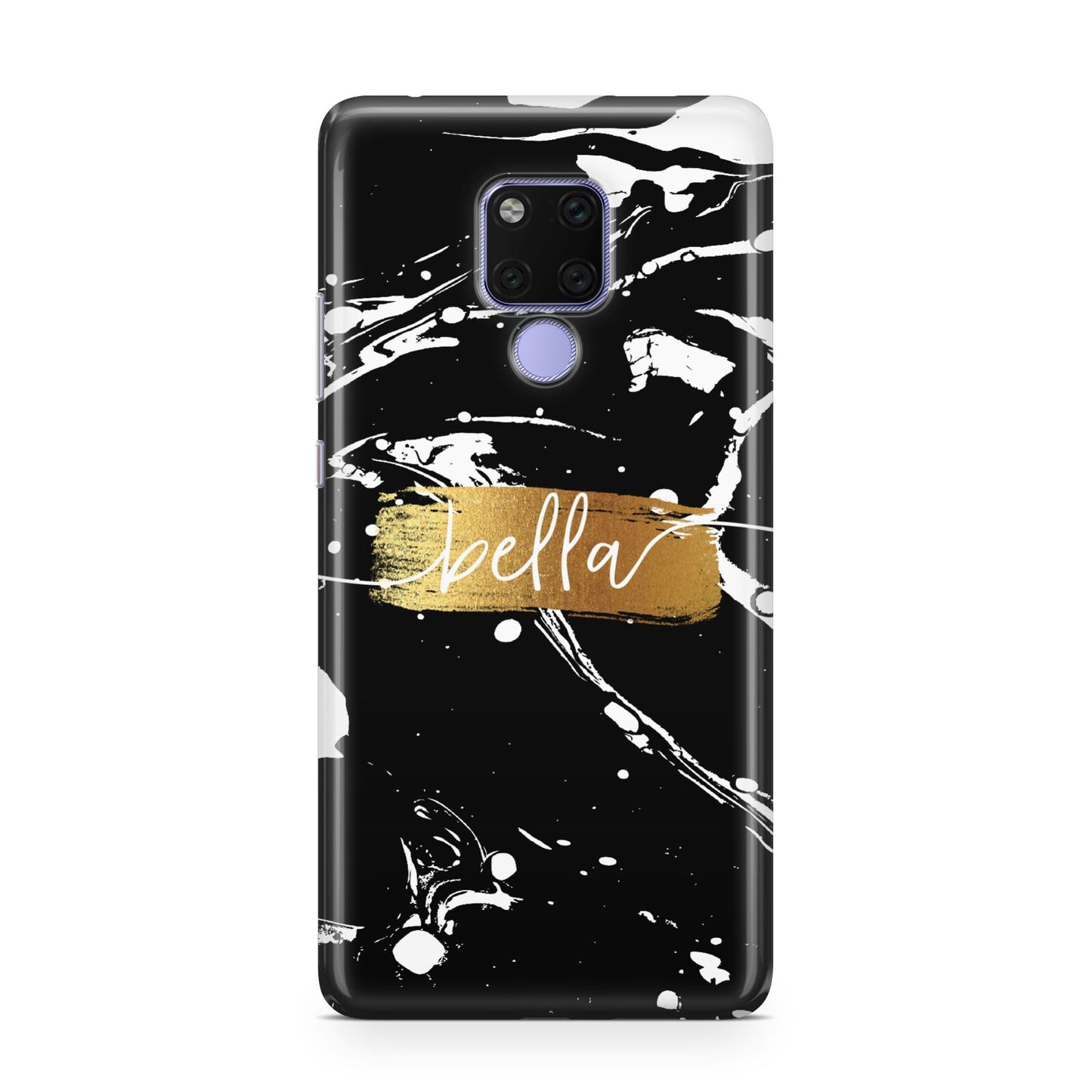 Personalised Black Gold Swirl Marble Huawei Mate 20X Phone Case