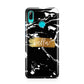 Personalised Black Gold Swirl Marble Huawei P Smart 2019 Case