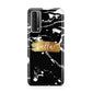 Personalised Black Gold Swirl Marble Huawei P Smart 2021