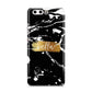 Personalised Black Gold Swirl Marble Huawei P10 Phone Case