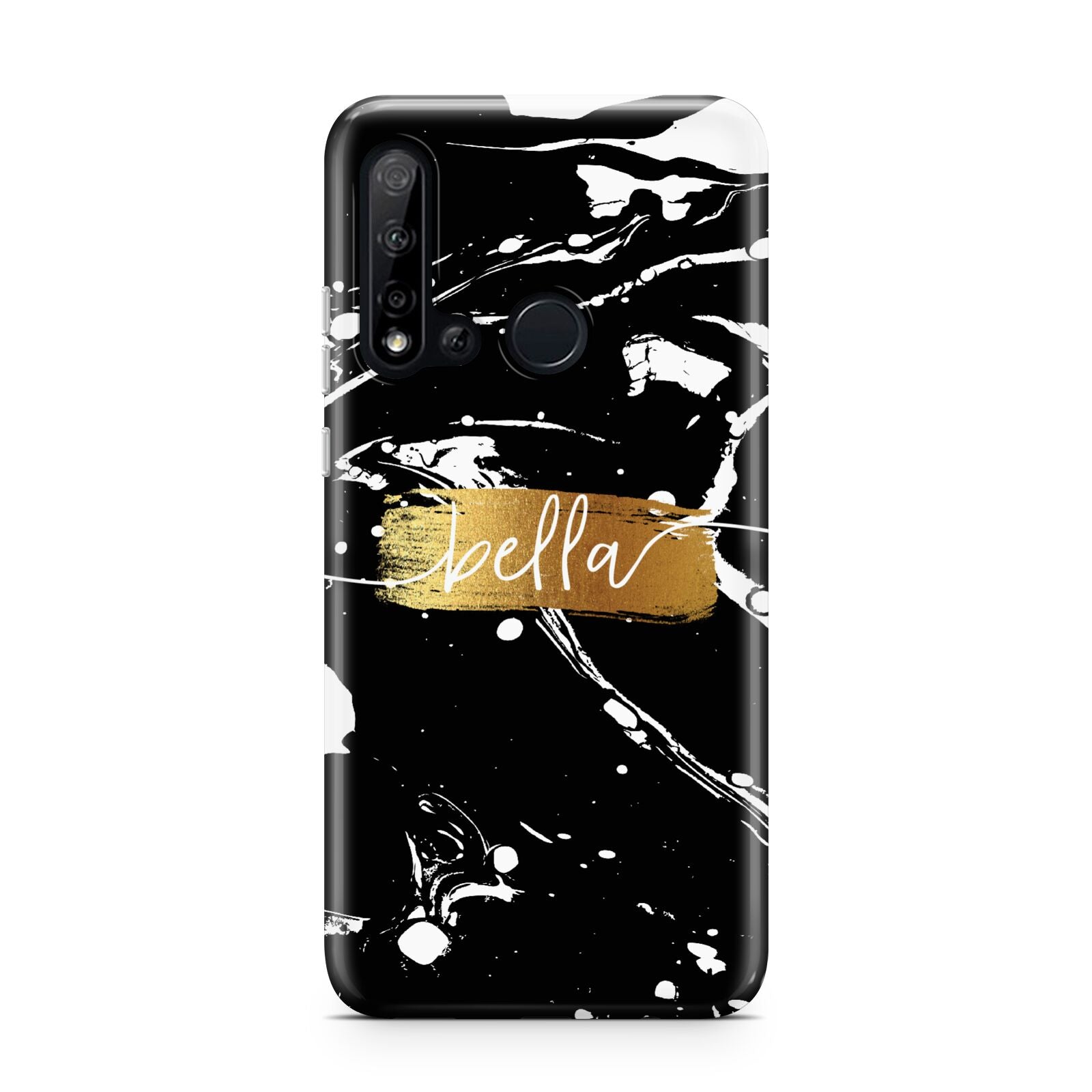 Personalised Black Gold Swirl Marble Huawei P20 Lite 5G Phone Case