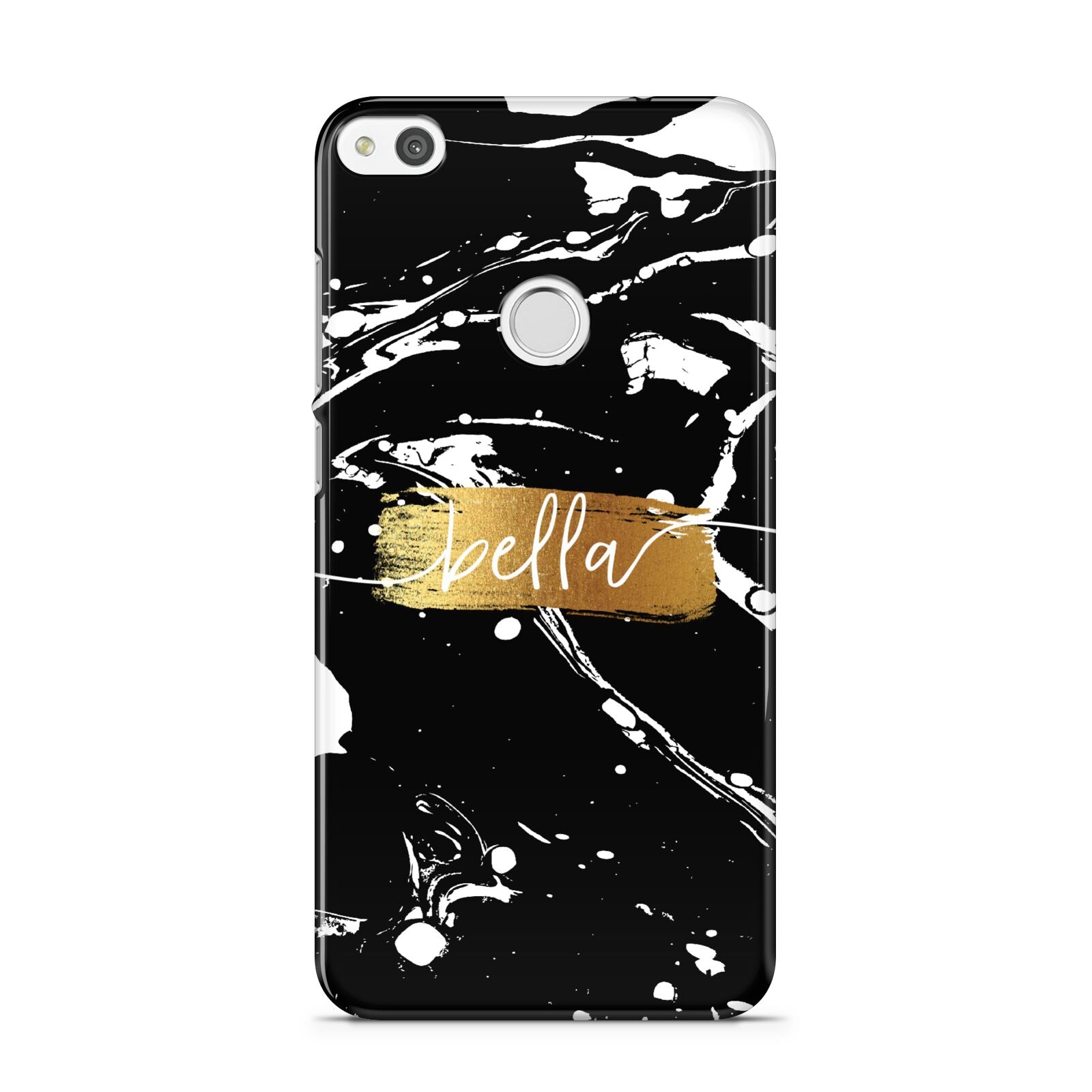 Personalised Black Gold Swirl Marble Huawei P8 Lite Case