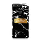 Personalised Black Gold Swirl Marble Huawei Y7 2018