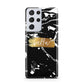 Personalised Black Gold Swirl Marble Samsung S21 Ultra Case