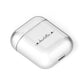 Personalised Black Handritten Name Vertical AirPods Case Laid Flat
