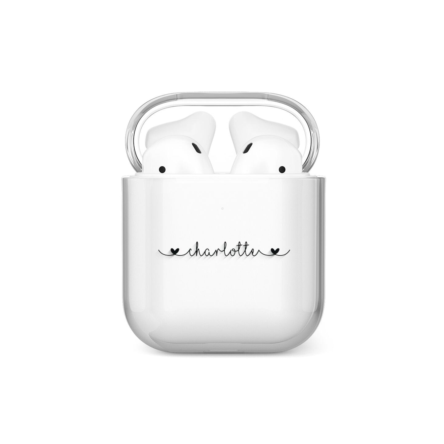 Personalised Black Handritten Name Vertical AirPods Case