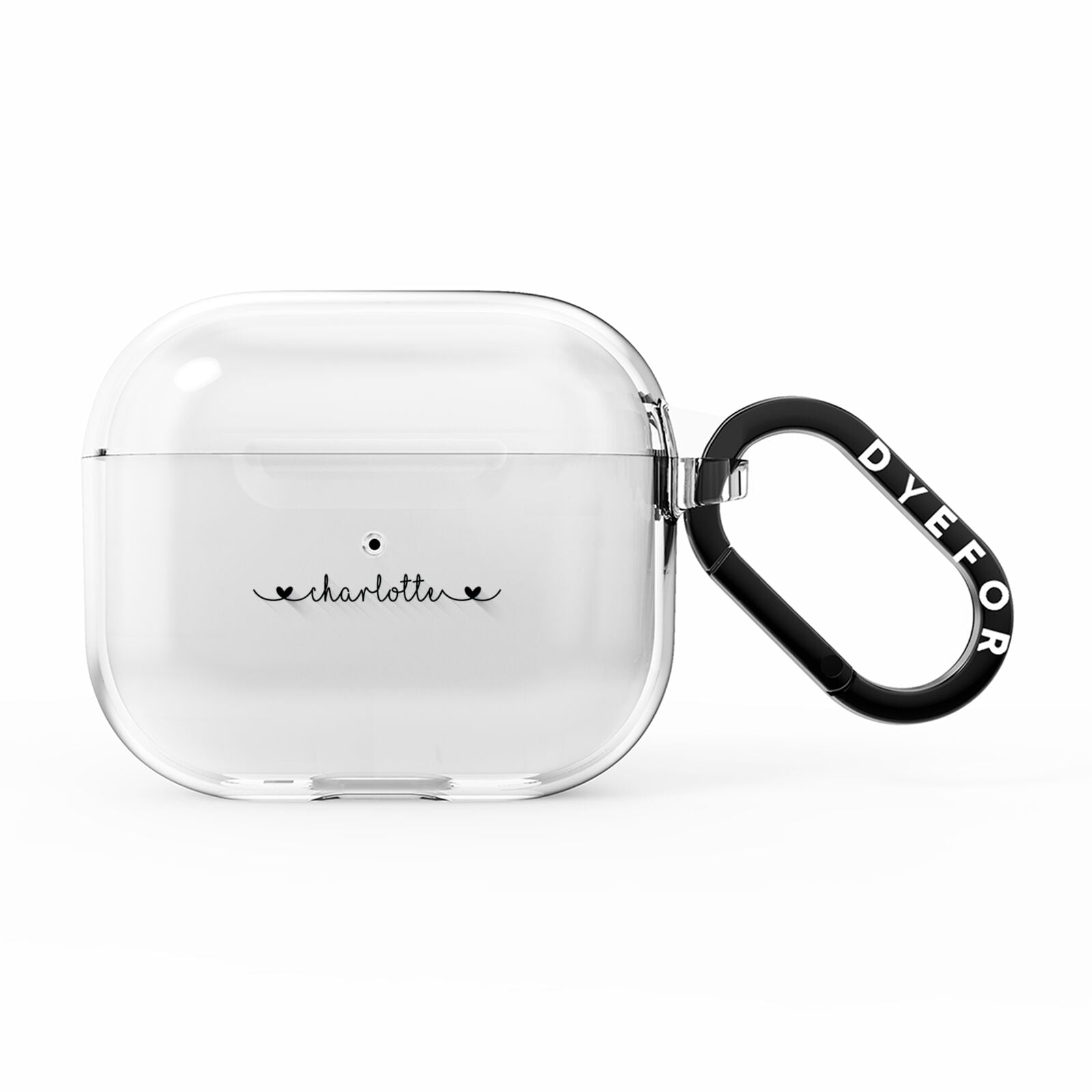 Personalised Black Handritten Name Vertical AirPods Clear Case 3rd Gen