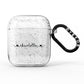 Personalised Black Handritten Name Vertical AirPods Glitter Case