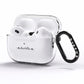 Personalised Black Handritten Name Vertical AirPods Pro Clear Case Side Image