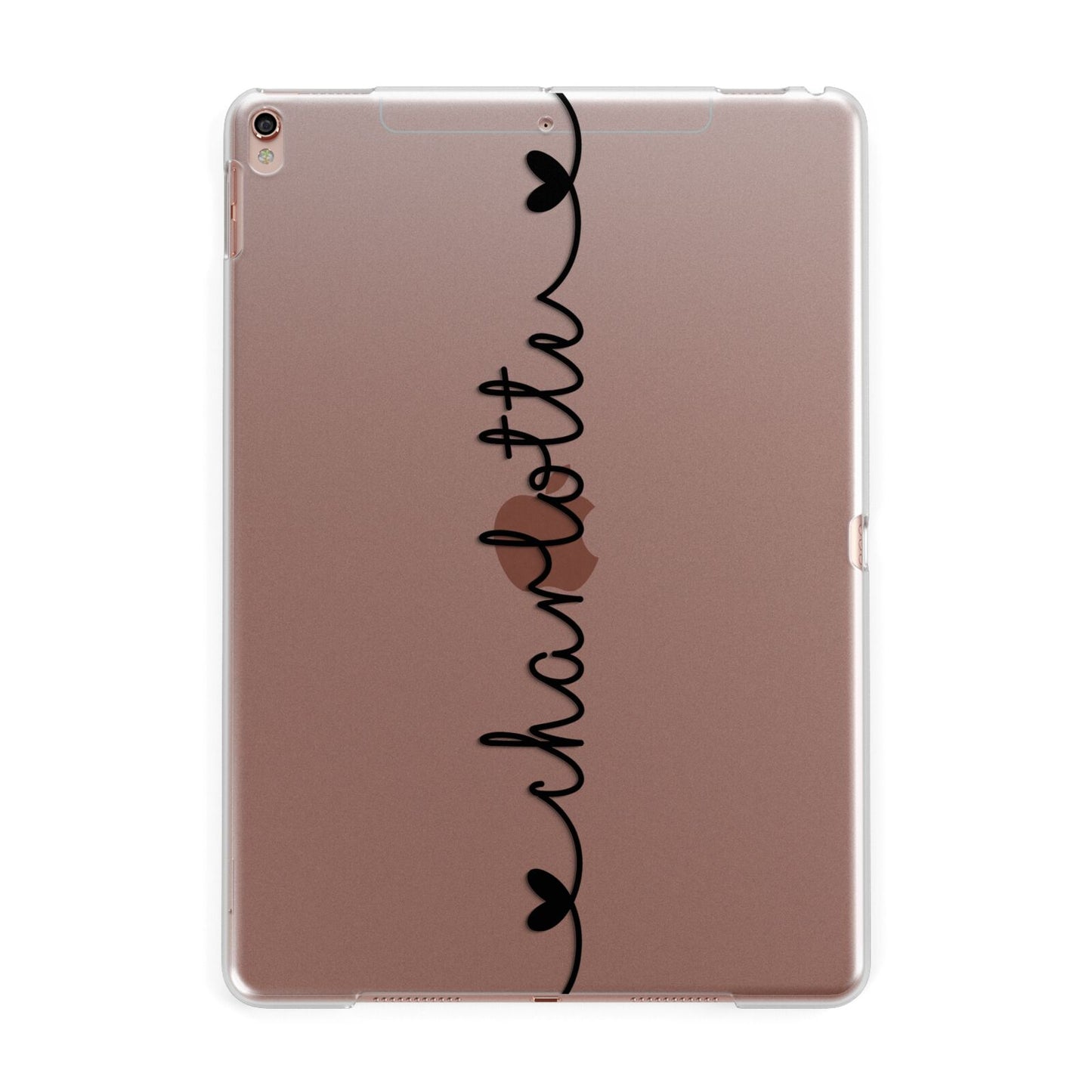 Personalised Black Handritten Name Vertical Apple iPad Rose Gold Case