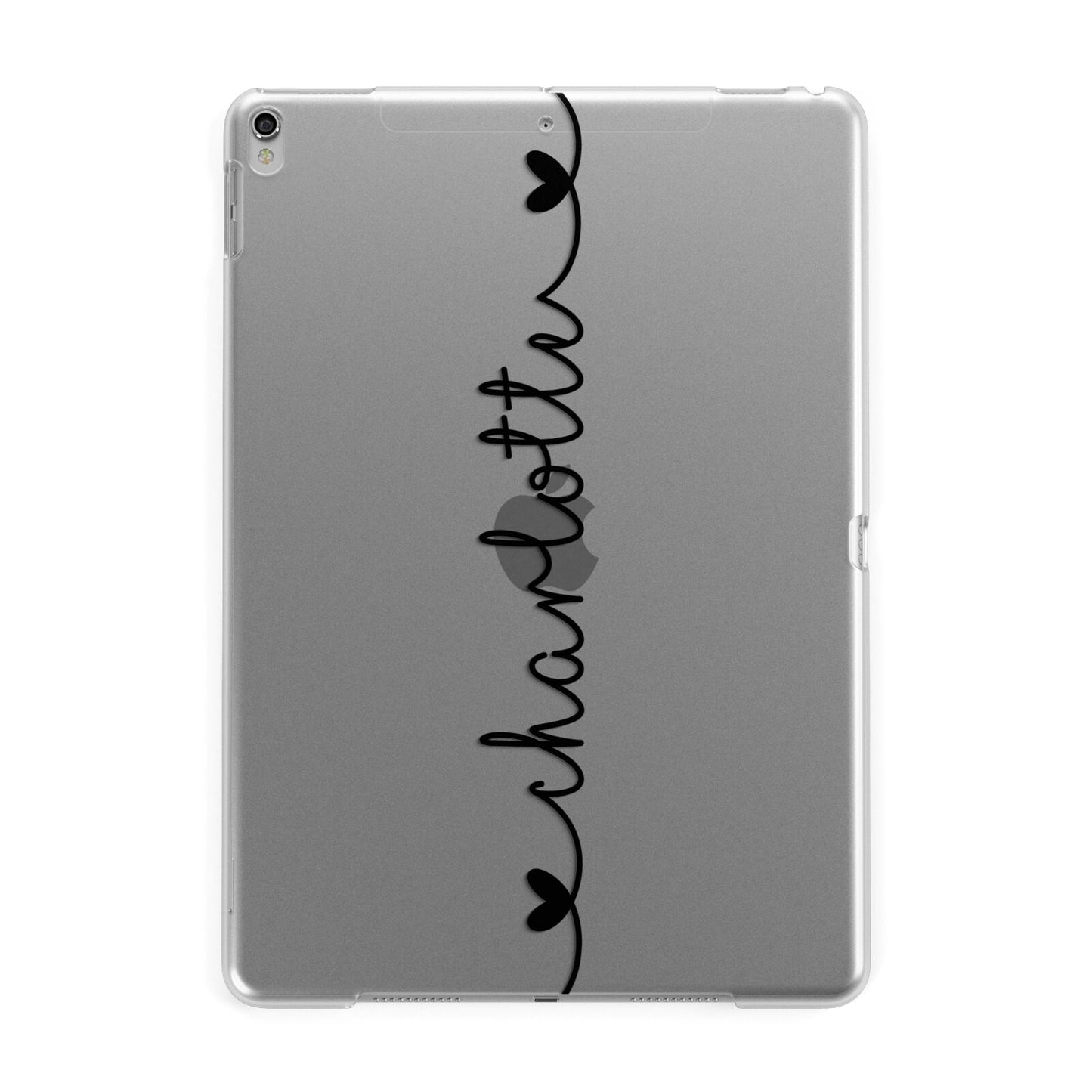 Personalised Black Handritten Name Vertical Apple iPad Silver Case