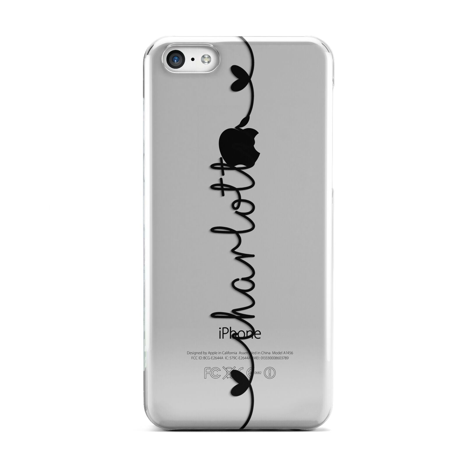 Personalised Black Handritten Name Vertical Apple iPhone 5c Case