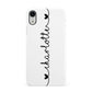 Personalised Black Handritten Name Vertical Apple iPhone XR White 3D Snap Case