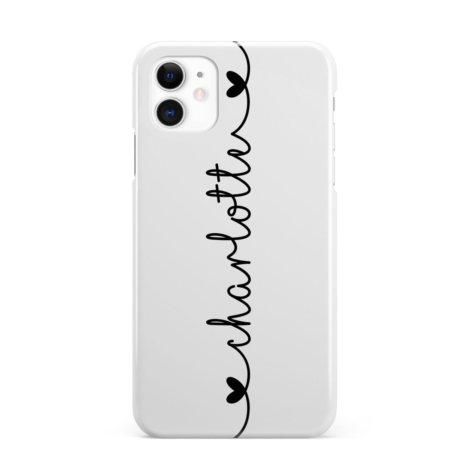Personalised Black Handritten Name Vertical iPhone 11 3D Snap Case