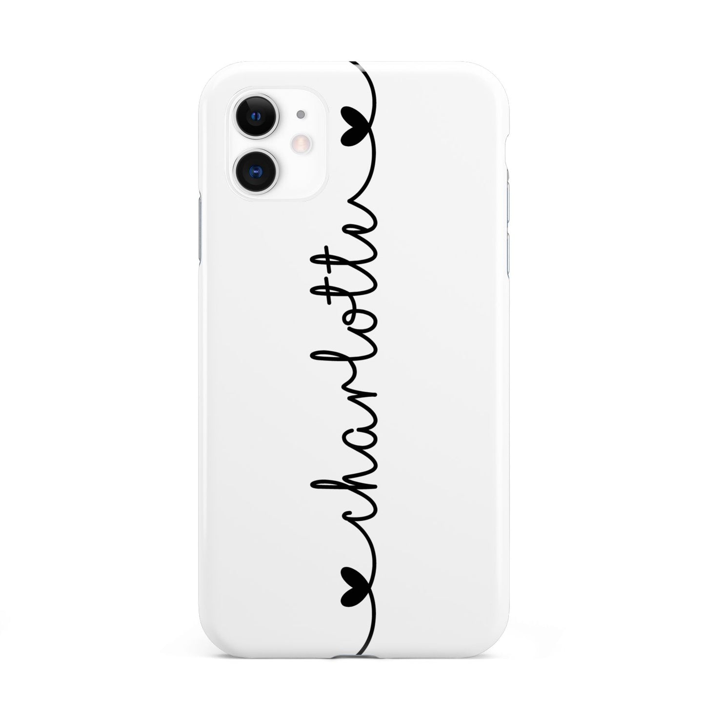 Personalised Black Handritten Name Vertical iPhone 11 3D Tough Case