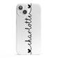 Personalised Black Handritten Name Vertical iPhone 13 Full Wrap 3D Snap Case