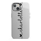 Personalised Black Handritten Name Vertical iPhone 13 Full Wrap 3D Tough Case