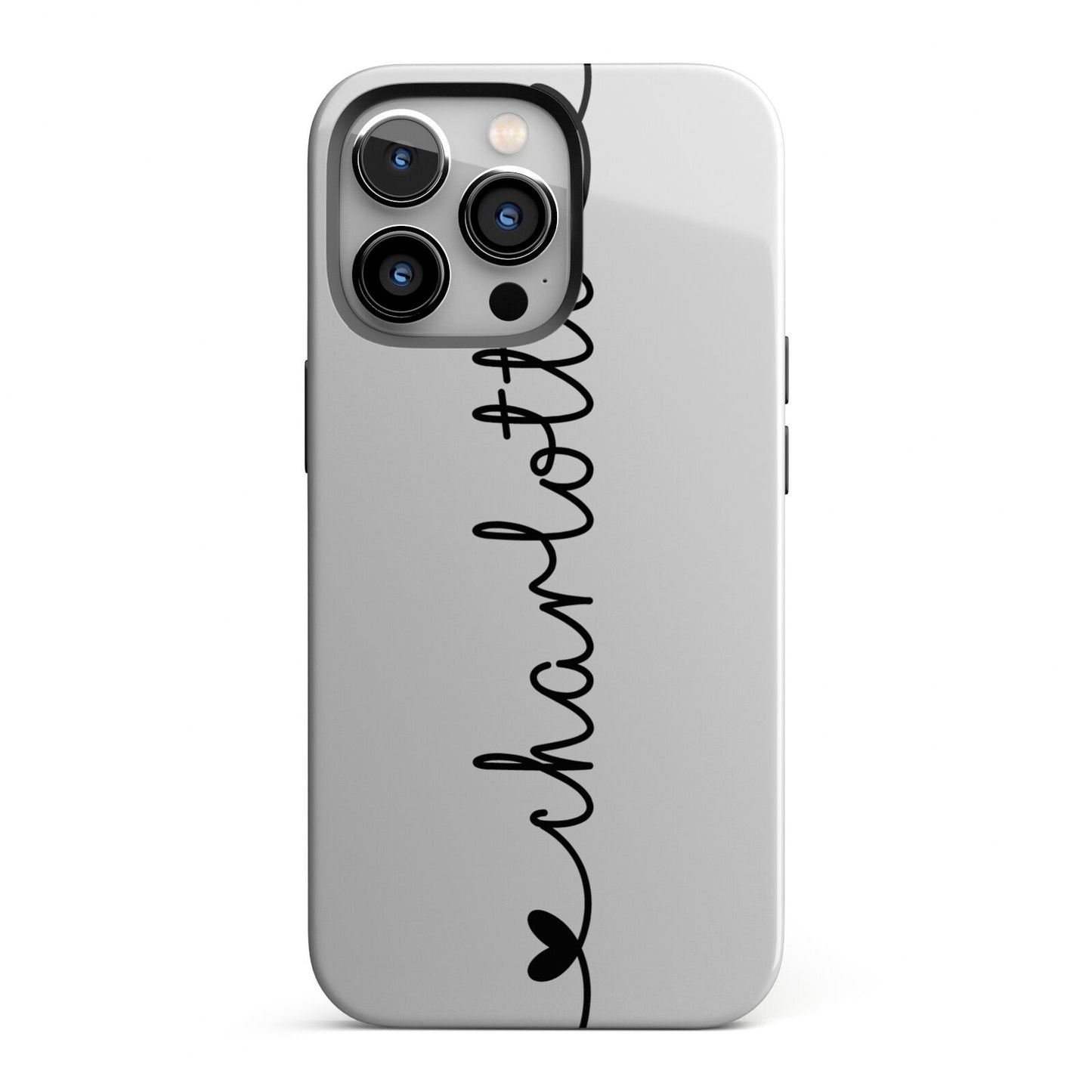 Personalised Black Handritten Name Vertical iPhone 13 Pro Full Wrap 3D Tough Case