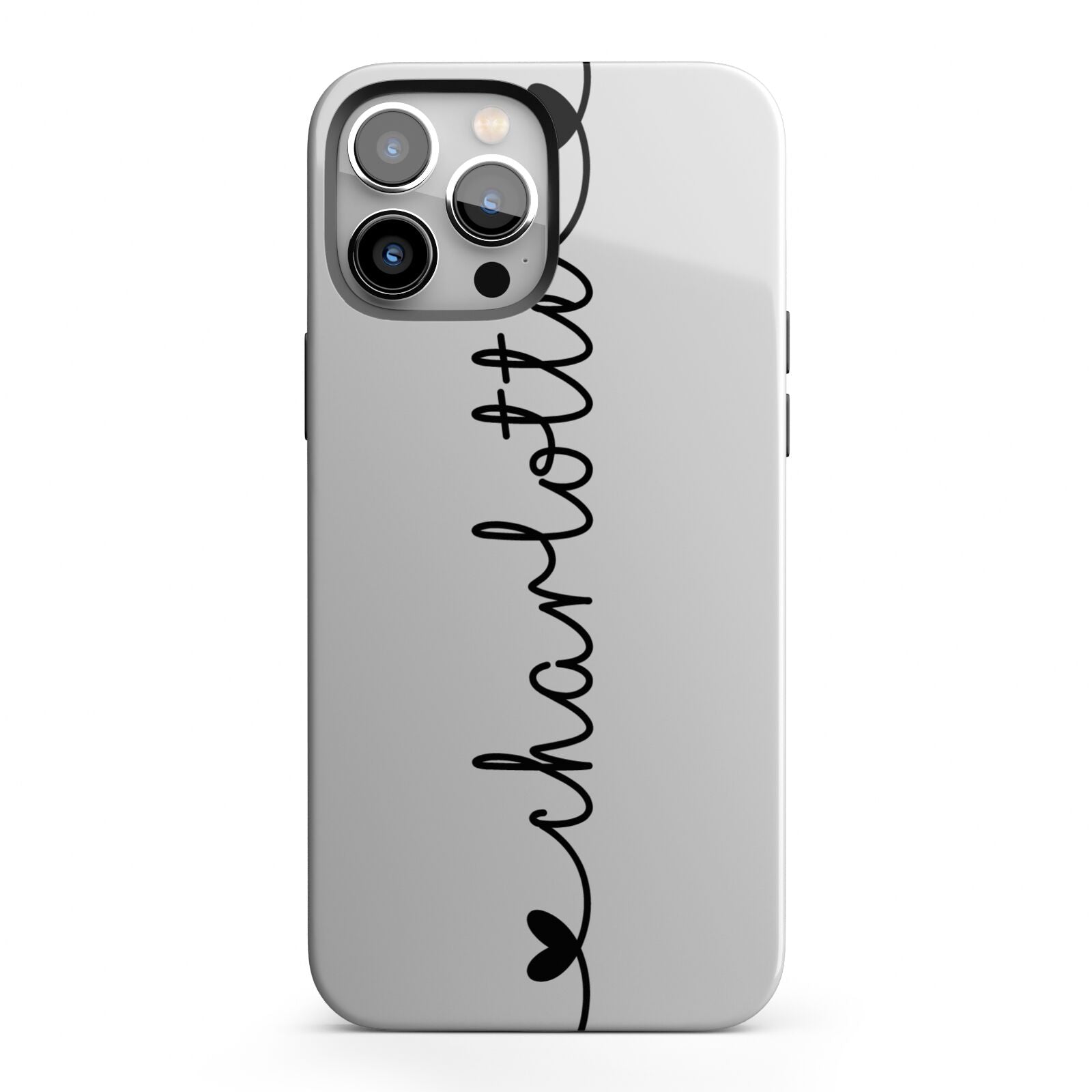 Personalised Black Handritten Name Vertical iPhone 13 Pro Max Full Wrap 3D Tough Case