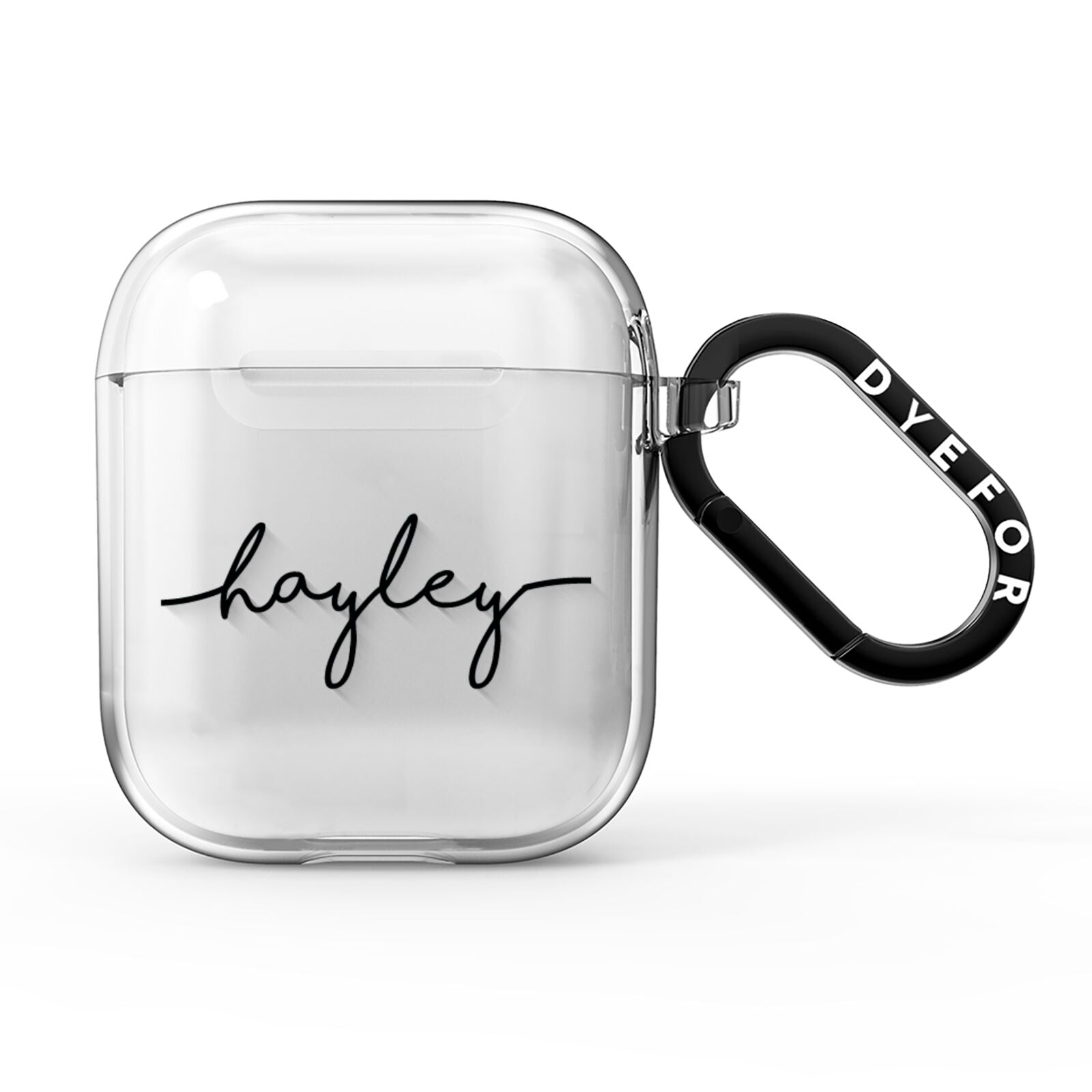 Personalised Black Handwritten Name Custom AirPods Clear Case