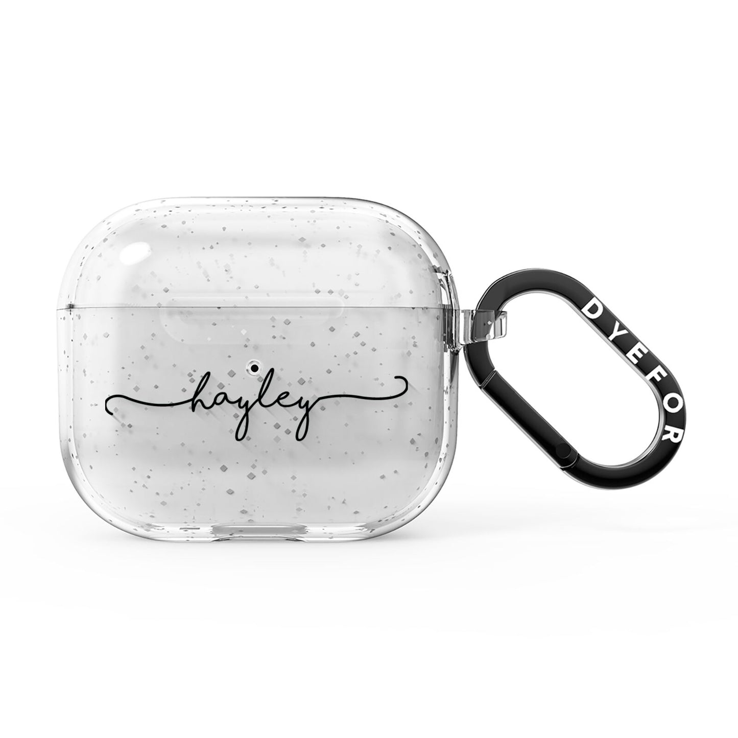 Personalised Black Handwritten Name Custom AirPods Glitter Case 3rd Gen
