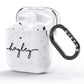 Personalised Black Handwritten Name Custom AirPods Glitter Case Side Image