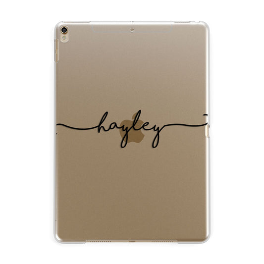 Personalised Black Handwritten Name Custom Apple iPad Gold Case
