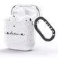 Personalised Black Handwritten Name Hearts Clear AirPods Glitter Case Side Image