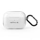 Personalised Black Handwritten Name Hearts Clear AirPods Pro Clear Case