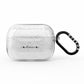 Personalised Black Handwritten Name Hearts Clear AirPods Pro Glitter Case