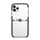 Personalised Black Handwritten Name Hearts Clear Apple iPhone 11 Pro in Silver with Black Impact Case