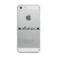 Personalised Black Handwritten Name Hearts Clear Apple iPhone 5 Case