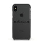 Personalised Black Handwritten Name Hearts Clear Apple iPhone Xs Impact Case Black Edge on Black Phone