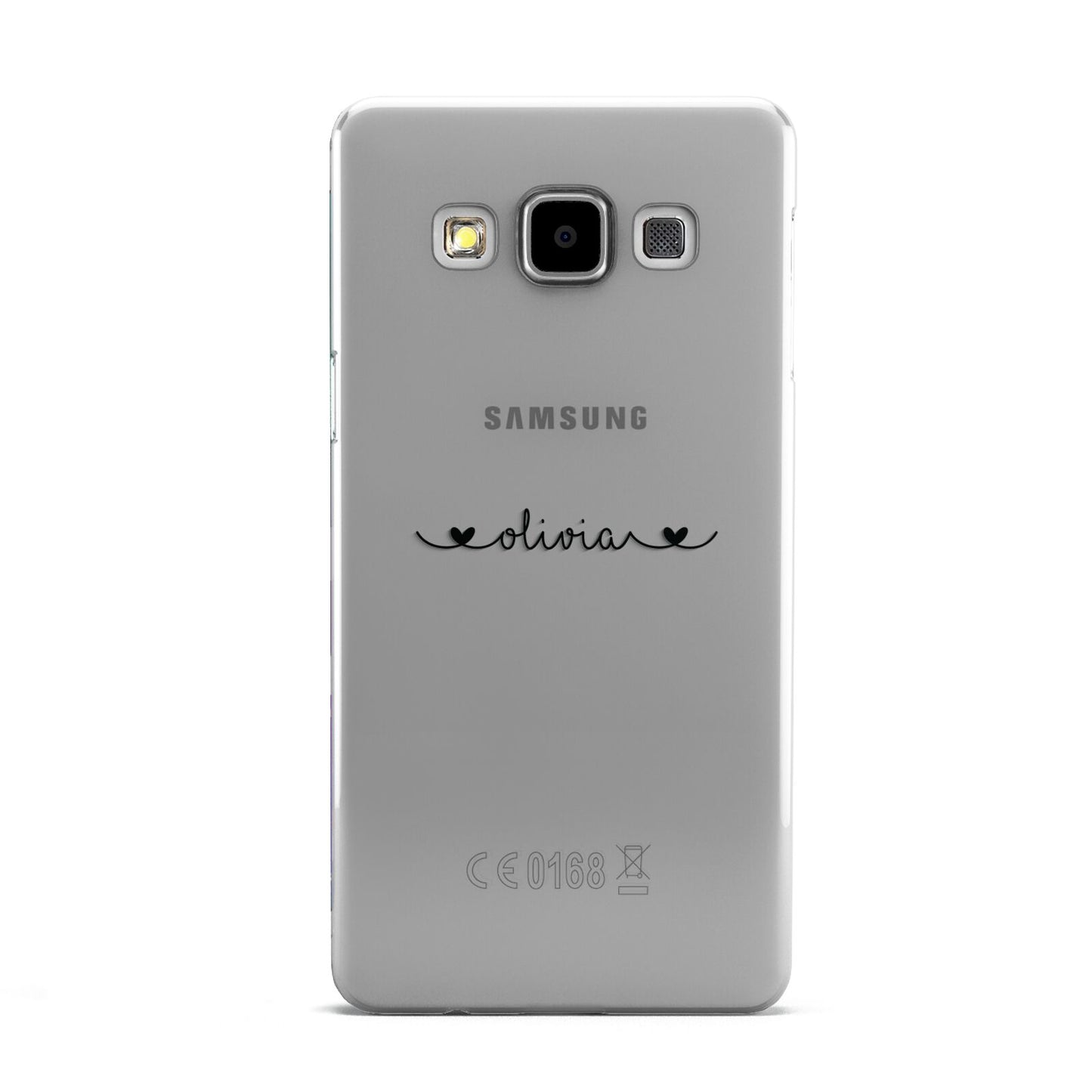 Personalised Black Handwritten Name Hearts Clear Samsung Galaxy A5 Case