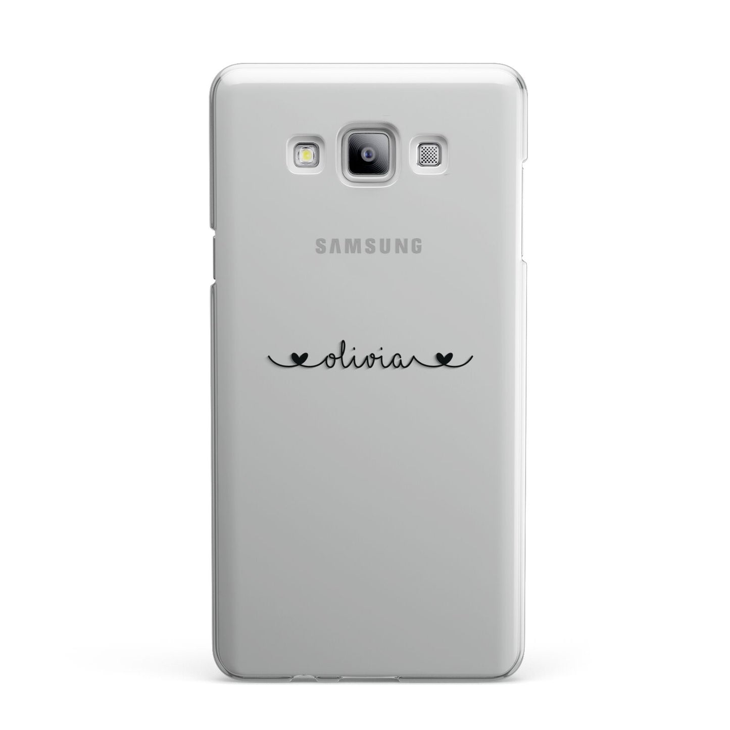 Personalised Black Handwritten Name Hearts Clear Samsung Galaxy A7 2015 Case